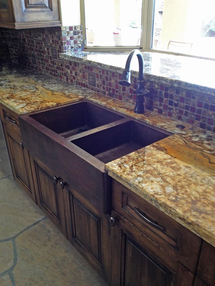 Double Well Copper Farmhouse Sink