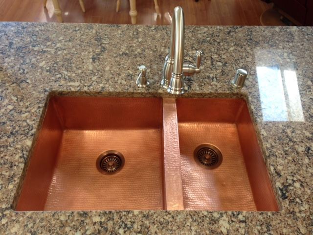 Double Well Copper Kitchen Sink 60/40