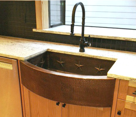 Copper Farmhouse Sink with Star Design