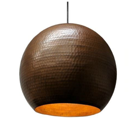 Cafe Natural Cooper Globe Pendant Light by SoLuna