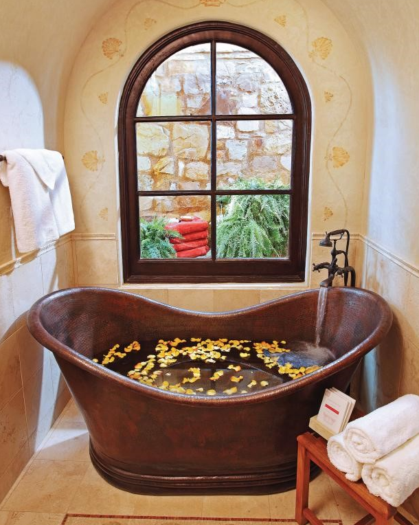 copper double slipper bathtub