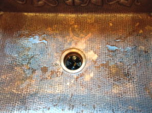 darken copper sink patina