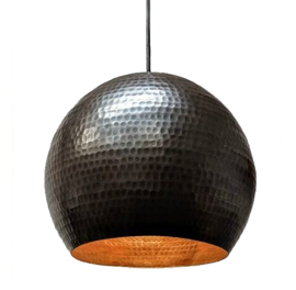 Dark Smoke Copper Globe Pendant Light by SoLuna