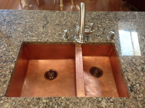 Double Well Copper Kitchen Sink