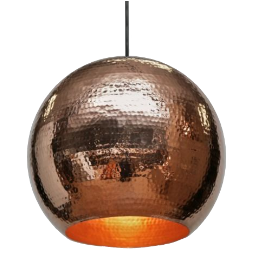 Polished Copper Globe Pendant Light by SoLuna