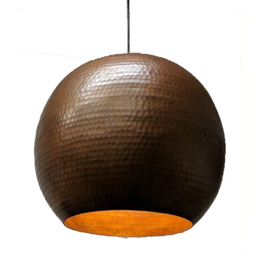 Copper Globe Pendant in Cafe Natural Finish