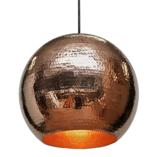Copper Globe Pendant in Polished Copper Finish